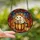 Whimsical Autumn Lovers' Stained Glass Ghost Reading Jack-o'-Lantern Sapphire Orange Leaf Mosaic Stained Glass Suncatcher - 2