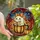 Whimsical Autumn Lovers' Stained Glass Ghost Reading Jack-o'-Lantern Sapphire Orange Leaf Mosaic Stained Glass Suncatcher - 1