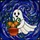 Halloween Art Lovers' Tiffany Stained Glass Whimsical Iridescent Ghost Glowing Jack-o'-lantern Motif Stained Glass Suncatcher - 6