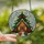 Christmas Lovers' Intricate Tiffany Glass Deep Green Red Christmas Tree House Festive Winter Mosaic Pattern Stained Glass Suncatcher - 2