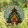 Christmas Lovers' Intricate Tiffany Glass Deep Green Red Christmas Tree House Festive Winter Mosaic Pattern Stained Glass Suncatcher - 4