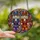Holiday Enthusiasts' Intricate Stained Glass Nutcracker Soldiers Ruby Blue Gold Purple Mosaic Pattern Stained Glass Suncatcher - 2