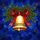 Holiday Celebrators' Intricate Tiffany Style Golden Christmas Bell Red Bow Blue Mosaic Jewel Tone Stained Glass Suncatcher - 6