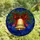 Holiday Celebrators' Intricate Tiffany Style Golden Christmas Bell Red Bow Blue Mosaic Jewel Tone Stained Glass Suncatcher - nOyNWS_r0G