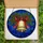 Holiday Celebrators' Intricate Tiffany Style Golden Christmas Bell Red Bow Blue Mosaic Jewel Tone Stained Glass Suncatcher - pLT65uE8ht