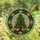 Holiday Art Lovers' Tiffany Style Stained Glass Christmas Tree with Gold Medallions & Frosted Mosaic Stained Glass Suncatcher - JLGtSumTDp