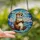 Animal Lovers' Whimsical Otter Stained Glass Art, Jewel Tone Mosaic Water Cloud Patterns Stained Glass Suncatcher - 2
