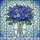 Art Lovers' Tiffany Stained Glass Jewel Tone Floral Bouquet Ethereal Blue Swirl Mosaic Pattern Stained Glass Suncatcher - 6