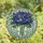 Art Lovers' Tiffany Stained Glass Jewel Tone Floral Bouquet Ethereal Blue Swirl Mosaic Pattern Stained Glass Suncatcher - 4