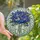 Art Lovers' Tiffany Stained Glass Jewel Tone Floral Bouquet Ethereal Blue Swirl Mosaic Pattern Stained Glass Suncatcher - 1