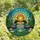 Nature Lovers' Tiffany Stained Glass Loons Marsh Mosaic Radiant Sun Teal Blue Orange Stained Glass Suncatcher - 4