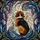 Dog Lovers' Glowing Tiffany Stained Glass Tri-Color Beagle Angel Wings Celestial Mosaic Swirls Stained Glass Suncatcher - 6