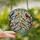Nature Lovers' Vibrant Tiffany Style Songbirds Stained Glass Mosaic Jewel Tones Blues Oranges Teal Stained Glass Suncatcher - 2