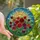 Art & Nature Lovers' Edge-to-Edge Opulent Stained Glass Dahlia Bloom Mosaic Vibrant Jewel Tones Stained Glass Suncatcher - 1