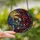 Spiritual Art Enthusiasts' Intricate Stained Glass Archangel Profile Broadsword Golden Halo Radiant Multicolored Wing Jewel Tones Mosaic Stained Glass Suncatcher - 2