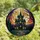 Halloween Enthusiasts' Stained Glass Gothic Haunted House Full Moon Jack-o'-Lanterns Tiffany Jewel Tones Stained Glass Suncatcher - 4