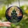Halloween Enthusiasts' Stained Glass Gothic Haunted House Full Moon Jack-o'-Lanterns Tiffany Jewel Tones Stained Glass Suncatcher - 2