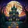 Halloween Enthusiasts' Stained Glass Gothic Haunted House Full Moon Jack-o'-Lanterns Tiffany Jewel Tones Stained Glass Suncatcher - 6