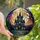 Halloween Enthusiasts' Stained Glass Gothic Haunted House Full Moon Jack-o'-Lanterns Tiffany Jewel Tones Stained Glass Suncatcher - 1
