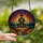 Gothic Art Lovers' Intricate Tiffany-Style Stained Glass Haunted House Autumn Twilight Mosaic Orange Purple Blue Jewel Tones Stained Glass Suncatcher - 2