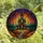 Gothic Art Lovers' Intricate Tiffany-Style Stained Glass Haunted House Autumn Twilight Mosaic Orange Purple Blue Jewel Tones Stained Glass Suncatcher - 4
