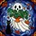 Fantasy Art Lovers' Vibrant Tiffany Style Stained Glass Ghost Monstera Black Cat Fall Foliage Stained Glass Suncatcher - 6