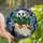 Fantasy Art Lovers' Vibrant Tiffany Style Stained Glass Ghost Monstera Black Cat Fall Foliage Stained Glass Suncatcher - 1