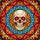 Bold Art Enthusiasts' Intricate Stained Glass Skull, Fiery Jewel Tone Mosaic & Teal Geometric Patterns Stained Glass Suncatcher - 6