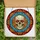 Bold Art Enthusiasts' Intricate Stained Glass Skull, Fiery Jewel Tone Mosaic & Teal Geometric Patterns Stained Glass Suncatcher - 5