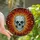 Art Lovers' Intricate Stained Glass Skull Art Pattern with Fractured Jewel Tones & Bold Lead Lines Stained Glass Suncatcher - 1