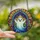 Whimsical Art Fans' Friendly Ghost Stained Glass Gothic Arch Jewel Tone Mosaic Stained Glass Suncatcher - 2