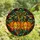 Halloween Enthusiasts' Cheerful Jack-o'-lantern Stained Glass Mosaic Fiery Orange Teal Jewel Tones Bold Lead Lines Stained Glass Suncatcher - 4