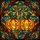 Halloween Enthusiasts' Cheerful Jack-o'-lantern Stained Glass Mosaic Fiery Orange Teal Jewel Tones Bold Lead Lines Stained Glass Suncatcher - 6