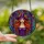 Fantasy Art Lovers' Stained Glass Witch Intense Purple Eyes Fiery Orange Hair Jewel Tone Gothic Mosaic Stained Glass Suncatcher - 2