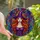 Fantasy Art Lovers' Stained Glass Witch Intense Purple Eyes Fiery Orange Hair Jewel Tone Gothic Mosaic Stained Glass Suncatcher - 1