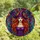 Fantasy Art Lovers' Stained Glass Witch Intense Purple Eyes Fiery Orange Hair Jewel Tone Gothic Mosaic Stained Glass Suncatcher - 4