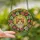 Cat Lovers' Jewel-Toned Stained Glass Ginger Tabby Cat, Pink Roses & Lilies Floral Mosaic Art Stained Glass Suncatcher - 2
