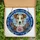 Jack Russell Terrier Lovers Tiffany Stained Glass Dog Portrait Pink Flower Blue Amber Mosaic Stained Glass Suncatcher - 5
