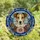 Jack Russell Terrier Lovers Tiffany Stained Glass Dog Portrait Pink Flower Blue Amber Mosaic Stained Glass Suncatcher - 4