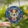 Jack Russell Terrier Lovers Tiffany Stained Glass Dog Portrait Pink Flower Blue Amber Mosaic Stained Glass Suncatcher - 2