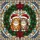 Cat Lovers' Festive Stained Glass Orange Tabby Cats Santa Hats Holly Wreath Design Stained Glass Suncatcher - 6