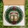 Cat Lovers' Festive Stained Glass Orange Tabby Cats Santa Hats Holly Wreath Design Stained Glass Suncatcher - 5