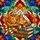 Cat Lovers' Tiffany Style Sleeping Tabby Christmas Mosaic Jewel Tones Pattern Stained Glass Suncatcher - 6