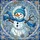 Winter Lovers' Stained Glass Snowman Mosaic with Luminous Jewel Tones & Intricate Frost Patterns Stained Glass Suncatcher - 6