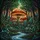 Fantasy Art Lovers' Intricate Tiffany Stained Glass Mushroom Forest Emerald Teal Orange Blue Mosaic Stained Glass Suncatcher - 6