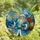 Holiday Art Enthusiasts' Tiffany Style Stained Glass Santa Snowy Mountain Aurora Mosaic Stained Glass Suncatcher - V5WTMER_ov