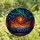 Nature Lovers' Tiffany Stained Glass Celestial Aurora Pine Tree Mountain Mosaic Deep Blue Orange Purple Jewel Tones Stained Glass Suncatcher - 4