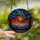 Nature Lovers' Tiffany Stained Glass Celestial Aurora Pine Tree Mountain Mosaic Deep Blue Orange Purple Jewel Tones Stained Glass Suncatcher - 2