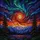 Nature Lovers' Tiffany Stained Glass Celestial Aurora Pine Tree Mountain Mosaic Deep Blue Orange Purple Jewel Tones Stained Glass Suncatcher - 6