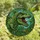 Dinosaur Enthusiasts' Jewel Tone  Roaring T-Rex Emerald Jungle Mosaic Design Stained Glass Suncatcher - 4